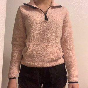 fuzzy pink pullover